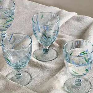 Nkuku Taja Wine Glass Sea Blue